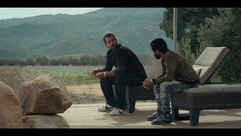 Nike Classic Cortez White Sneakers and Jordan B'Loyal Grey Men's Shoes in Coyote S01E03 “Sin of Origin” (2021) (Image 1)