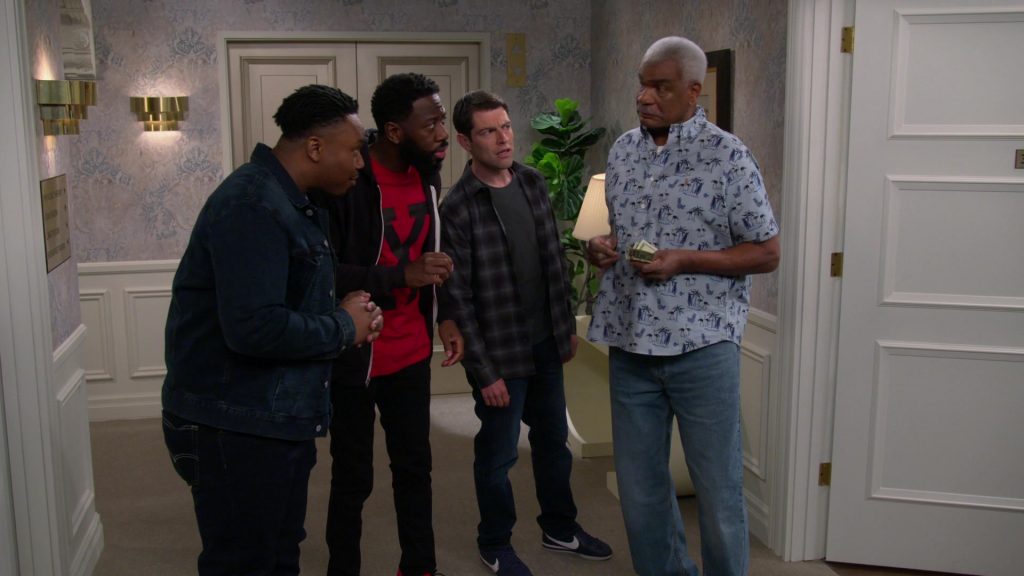 Nike Cortez Blue Sneakers of Max Greenfield as Dave in The Neighborhood S03E13 “Welcome to the Art Class” (2021) (Image 1)