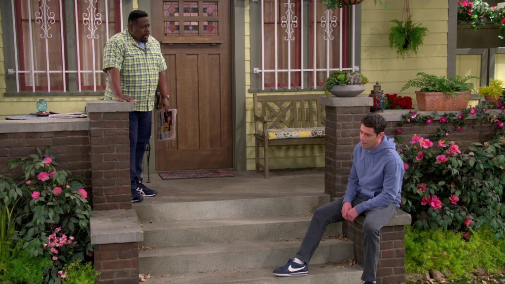 Nike Cortez Navy Blue Sneakers of Max Greenfield as Dave in The Neighborhood S03E16 “Welcome to the Test Run” (2021) (Image 3)