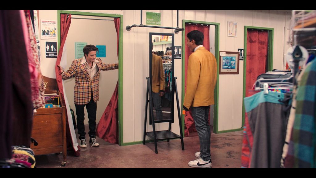 Nike Cortez White Shoes With Black Logo Worn by Michael Cimino in Love, Victor S01E07 “What Happens In Willacoochee” (2020) (Image 3)