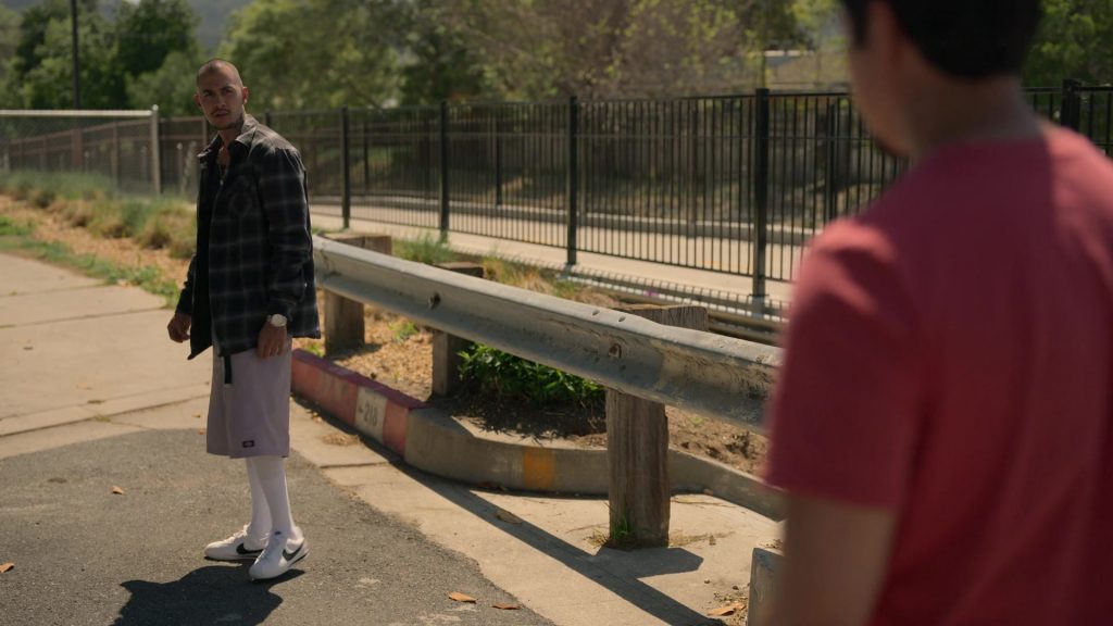 Nike Cortez White Sneakers of Julio Macias as Oscar ‘Spooky' Diaz in On My Block S04E02 “Chapter Thirty” (2021) (Image 1)