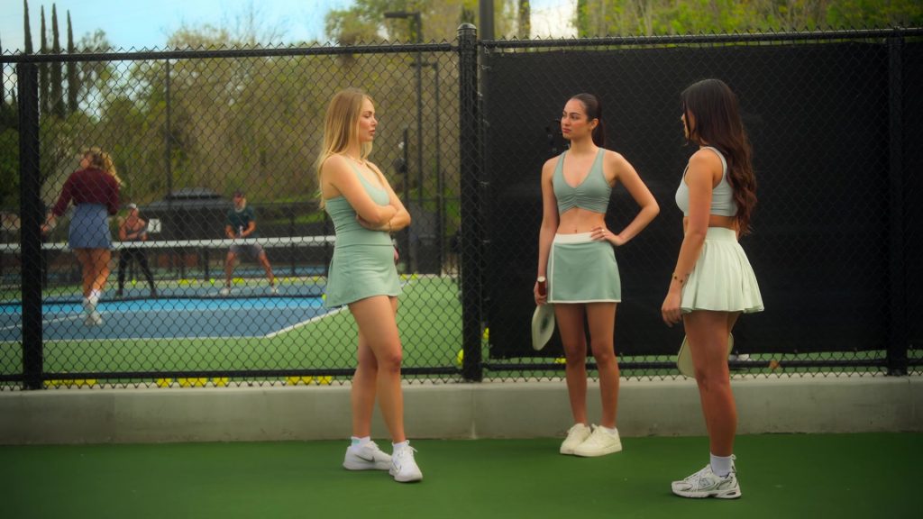 Nike Court Air Zoom Vapor Pro tennis sneakers and New Balance 530 trainers in Calabasas Confidential S01E01 “Calabasas Coded” (2026) (Image 1)