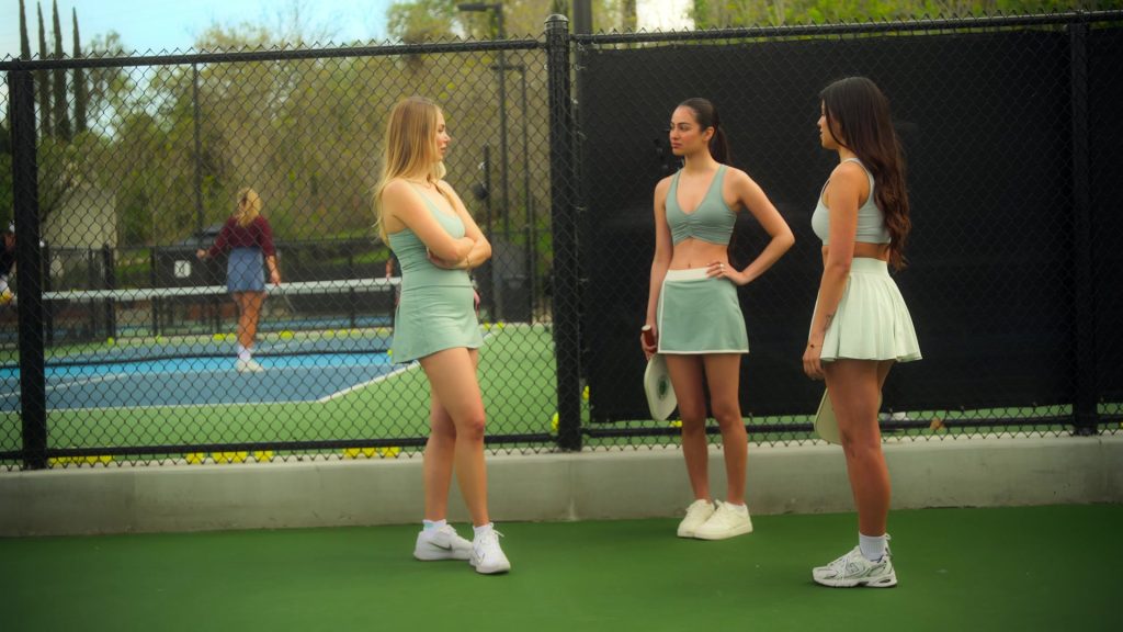 Nike Court Air Zoom Vapor Pro tennis sneakers and New Balance 530 trainers in Calabasas Confidential S01E01 “Calabasas Coded” (2026) (Image 3)
