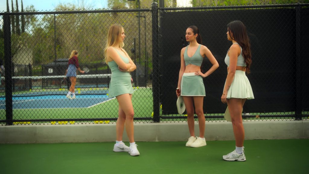Nike Court Air Zoom Vapor Pro tennis sneakers and New Balance 530 trainers in Calabasas Confidential S01E01 “Calabasas Coded” (2026) (Image 4)