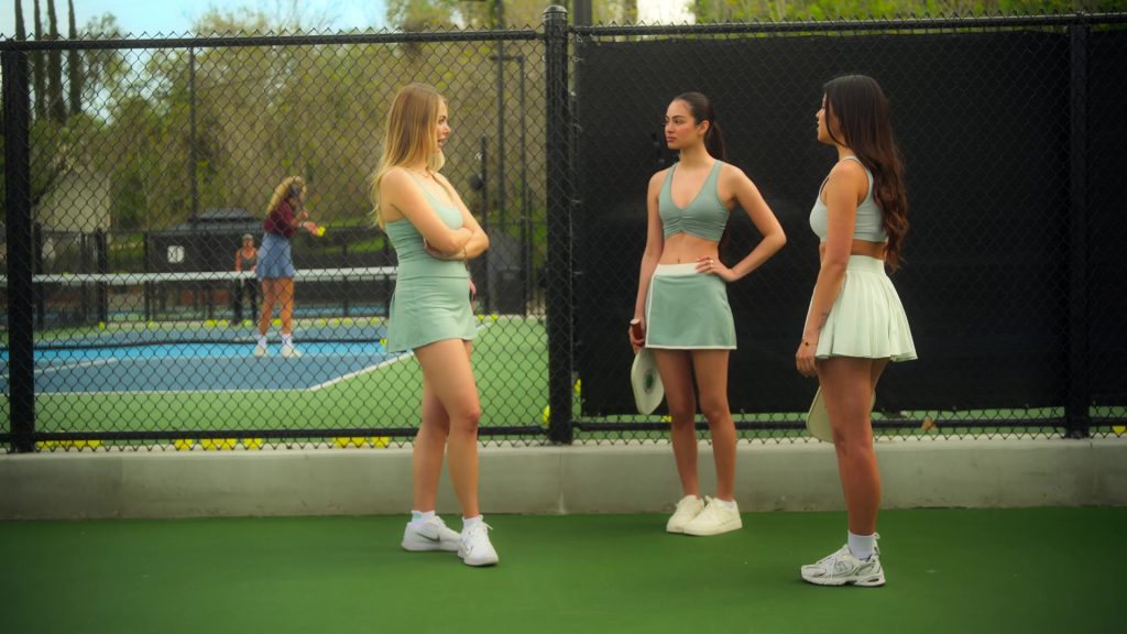 Nike Court Air Zoom Vapor Pro tennis sneakers and New Balance 530 trainers in Calabasas Confidential S01E01 “Calabasas Coded” (2026) (Image 5)