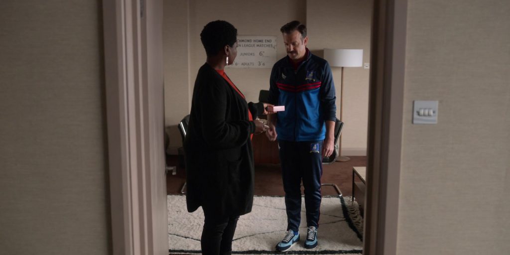 Nike Daybreak (Light Armory Blue - Obsidian - White - Sail) Sneakers Worn by Jason Sudeikis in Ted Lasso S02E02 “Lavender” (2021) (Image 2)