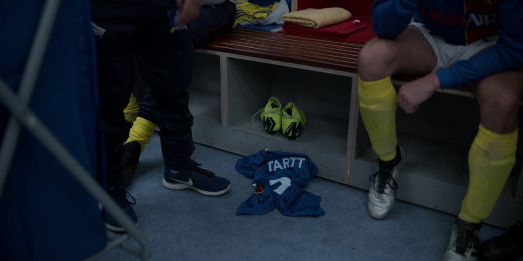 Nike Flex Contact Blue Sneakers Worn by Nick Mohammed as Nathan in Ted Lasso S01E05 “New Underwear” (2020) (Image 2)