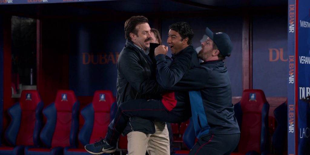 Nike Flex Contact Blue Sneakers Worn by Nick Mohammed as Nathan in Ted Lasso S01E05 “New Underwear” (2020) (Image 3)