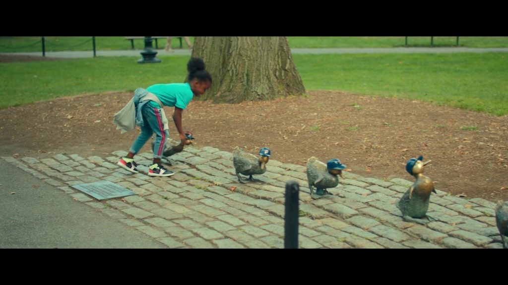 Nike Girls' Sneakers of Melody Hurd as Maddy Logelin in Fatherhood (2021) (Image 2)