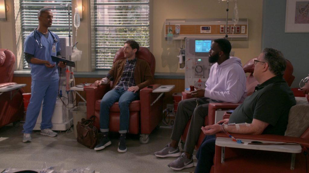 Nike Grey Sneakers Worn by Terrence Terrell as Eli in B Positive S01E16 “A Cute Asphyxiation” (2021) (Image 1)