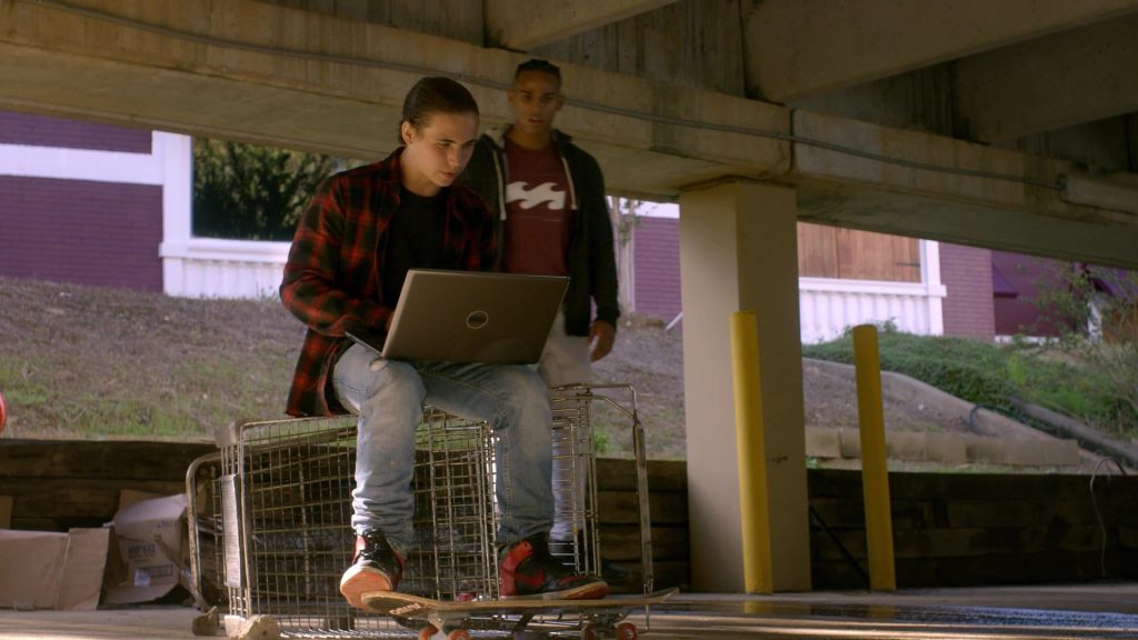 Nike High-Top Red-Black Sneakers in Cobra Kai S01E04 “Cobra Kai Never Dies” (2018) (Image 1)