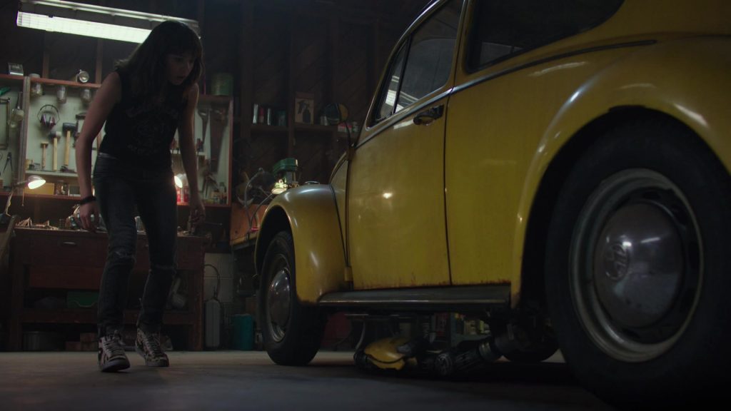 Nike High-Top Tiger Stripes Sneakers Worn by Hailee Steinfeld in Bumblebee (2018) (Image 1)