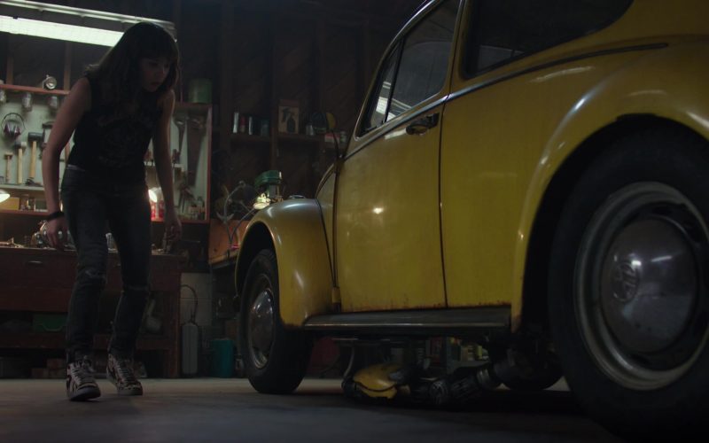 Nike High-Top Tiger Stripes Sneakers Worn by Hailee Steinfeld in Bumblebee (2018) (Image 1)
