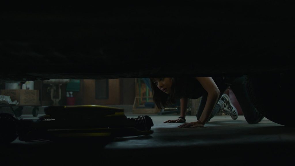 Nike High-Top Tiger Stripes Sneakers Worn by Hailee Steinfeld in Bumblebee (2018) (Image 3)