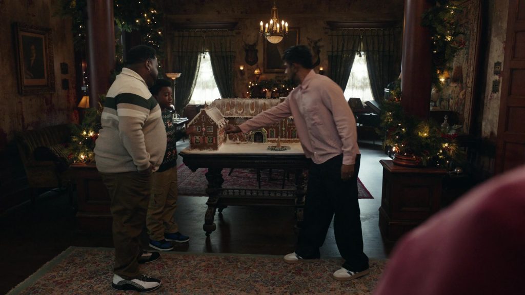 Nike Jordan 35 Low PF ‘White Black' Sneakers in Ghosts S05E09 “It's a Wonderful Christmas Carol – Part One” (2025) (Image 1)