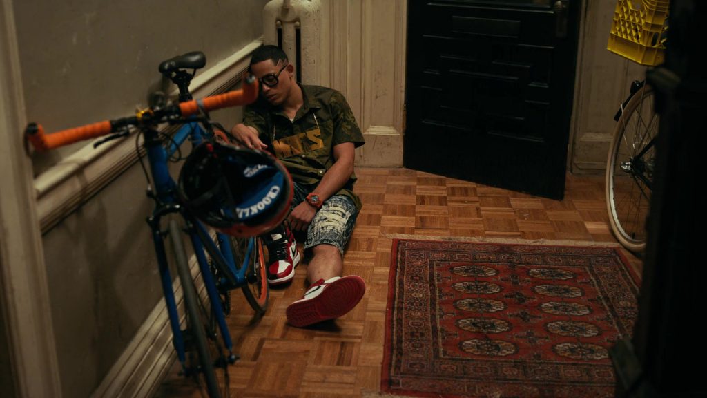 Nike Jordan White & Red Hi Top Sneakers Worn by Anthony Ramos in She's Gotta Have It – Season 2, Episode 3, #LuvStings (2019) (Image 1)