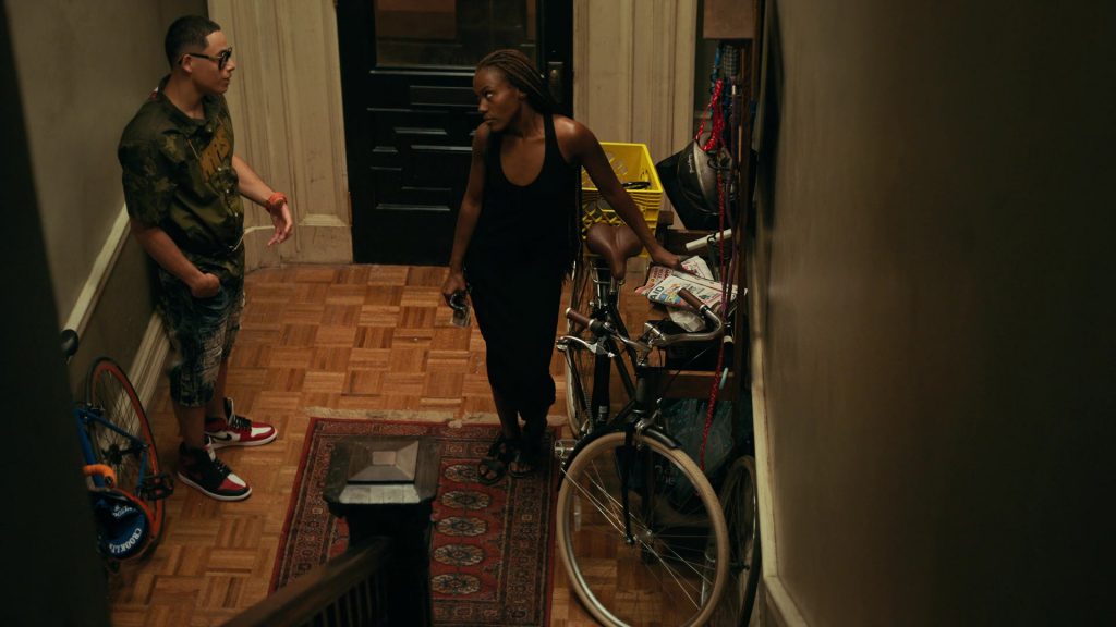 Nike Jordan White & Red Hi Top Sneakers Worn by Anthony Ramos in She's Gotta Have It – Season 2, Episode 3, #LuvStings (2019) (Image 2)