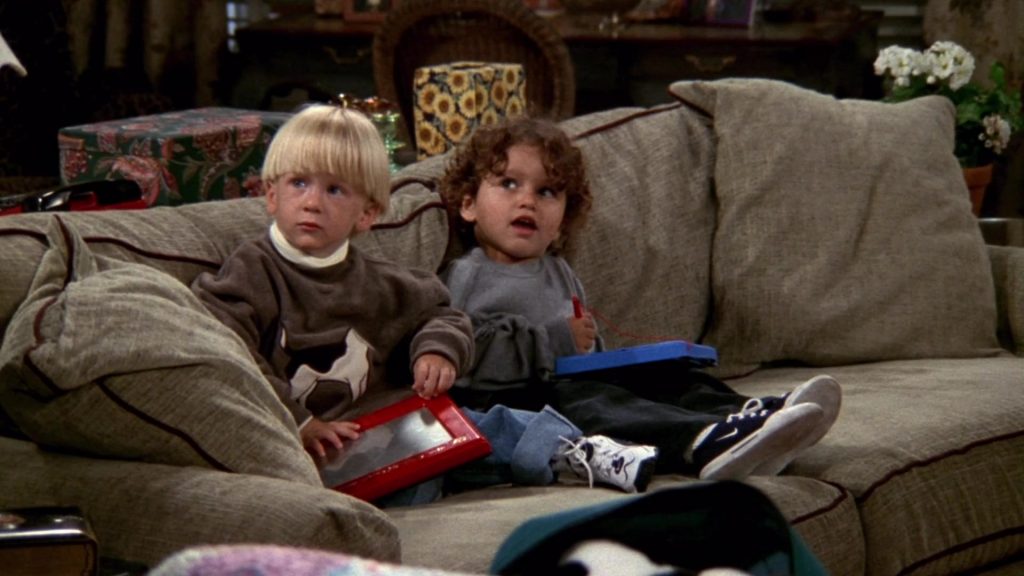 Nike Kids Shoes in Friends Season 4 Episode 5 “The One with Joey’s New Girlfriend” (1997) (Image 1)