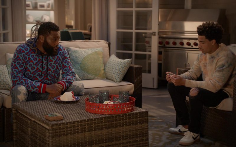 Nike Killshot 2 x J.Crew Sail-Midnight Navy Sneakers of Marcus Scribner as Junior in Black-ish Season 7 “Election Special - Part 1” (2020) (Image 1)