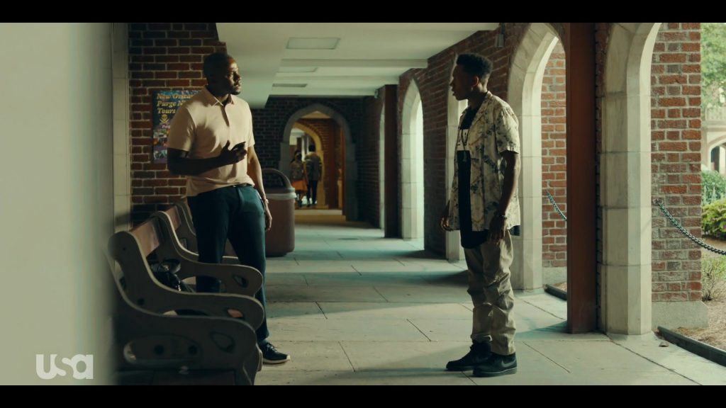 Nike Men's All-Black Shoes in The Purge Season 2 Episode 2 “Everything Is Fine” (2019) (Image 1)