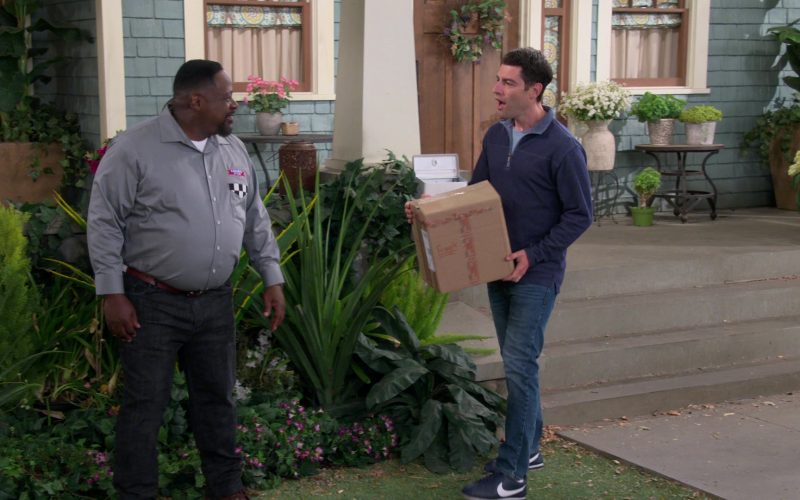 Nike Men's Cortez Sneakers (Blue) of Max Greenfield as Dave in The Neighborhood S03E04 “Welcome to the Rooster” (2020) (Image 1)