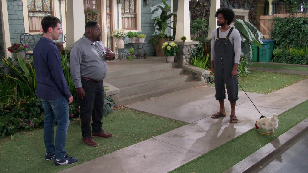 Nike Men's Cortez Sneakers (Blue) of Max Greenfield as Dave in The Neighborhood S03E04 “Welcome to the Rooster” (2020) (Image 2)