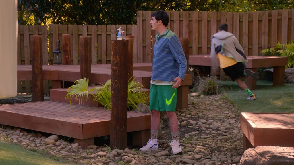 Nike Men's Shorts and Vans Shoes of Gianni DeCenzo as Demetri in Cobra Kai S05E07 “Bad Eggs” (2022) (Image 1)