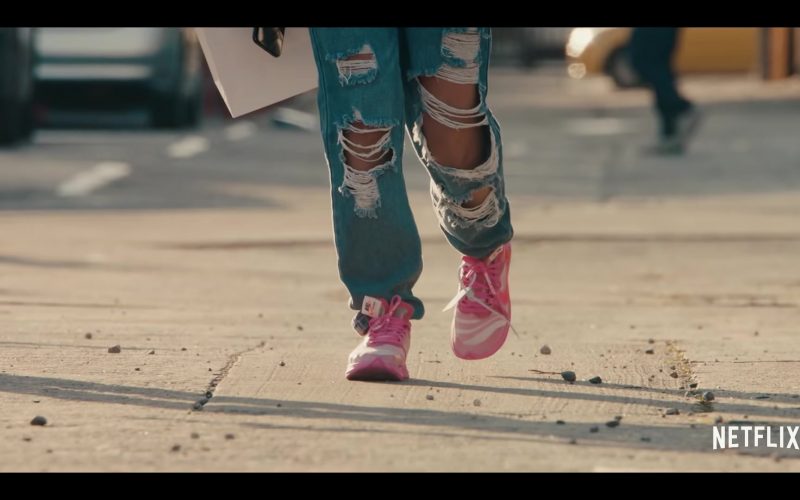 Nike Off-White Zoom Fly Pink Sneakers of Jearnest Corchado as Nori in Sneakerheads Season 1 (2020) (Image 1)