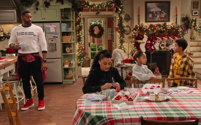 Nike Red High Top Sneakers Worn by Anthony Alabi as Moz McKellan in A Family Reunion Christmas (2019) (Image 1)