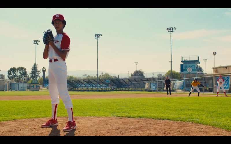Nike Red Sneakers of Jaden Michael as Young Colin Kaepernick in Colin in Black & White S01E03 “Road Trip” (2021) (Image 1)