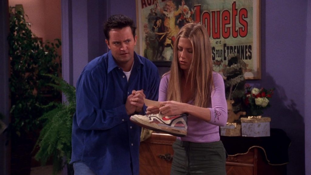 Nike Shoe Held by Jennifer Aniston (Rachel Green) in Friends Season 6 Episode 10 “The One With the Routine” (1999) (Image 2)