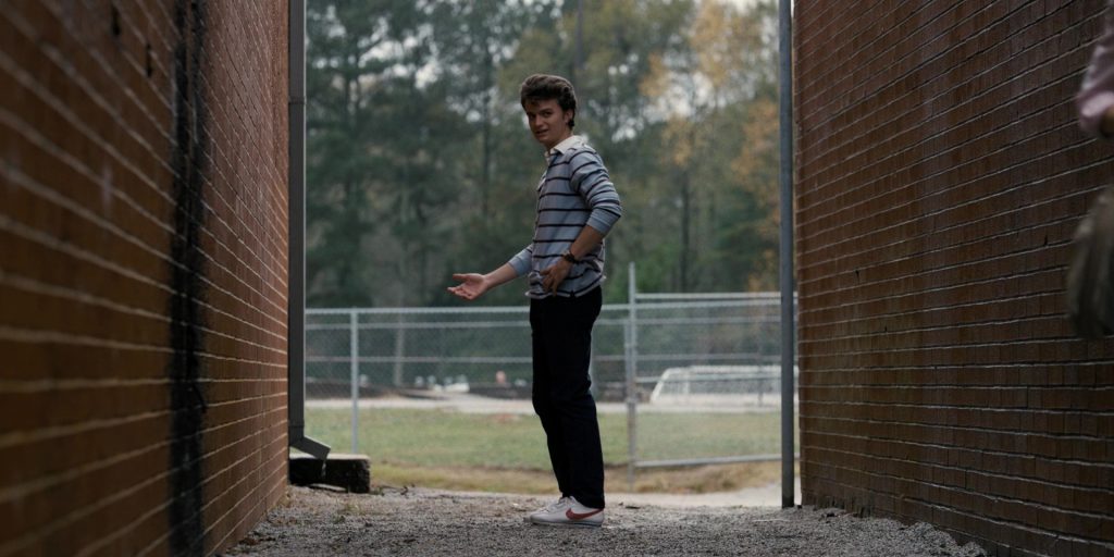 Nike Shoes With Red Logo Worn by Joe Keery (Steve Harrington) in Stranger Things - The Body (2016) (Image 3)