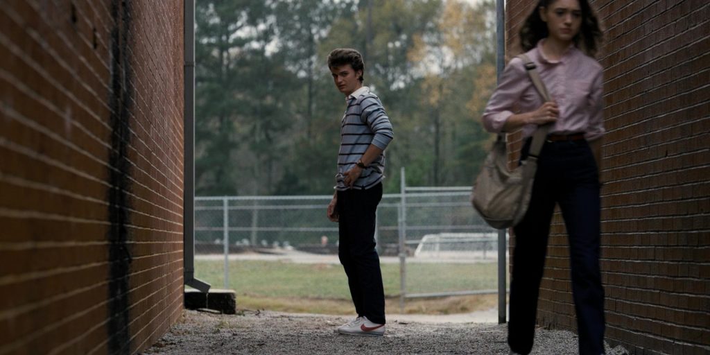 Nike Shoes With Red Logo Worn by Joe Keery (Steve Harrington) in Stranger Things - The Body (2016) (Image 4)