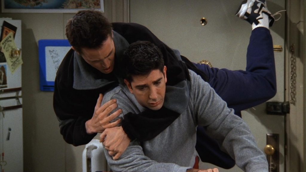 Nike Shoes Worn by Matthew Perry (Chandler Bing) in Friends Season 3 Episode 19 “The One With the Tiny T-Shirt” (1997) (Image 5)