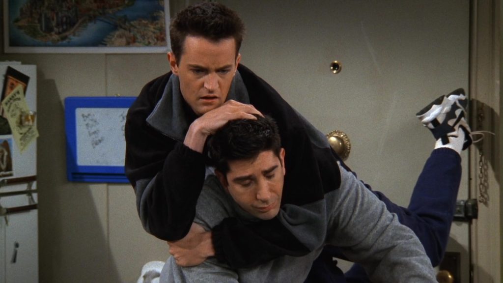 Nike Shoes Worn by Matthew Perry (Chandler Bing) in Friends Season 3 Episode 19 “The One With the Tiny T-Shirt” (1997) (Image 8)