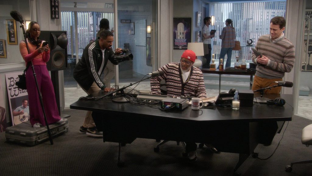 Nike Sneakers, Gucci Cardigan in Poppa's House S01E03 “Podcast” (2024) (Image 1)