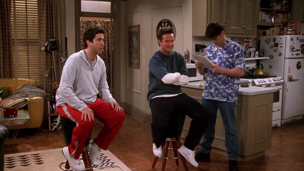 Nike Sneakers Worn by Matthew Perry (Chandler Bing) in Friends Season 8 Episode 20 “The One With the Baby Shower” (2002) (Image 1)