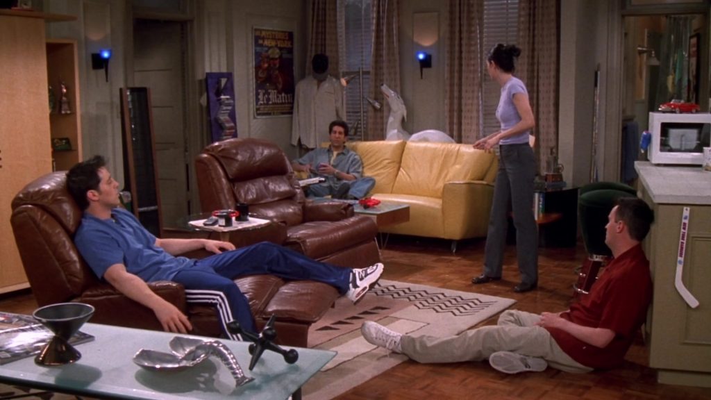 Nike Sneakers and Adidas Trousers Worn by Matt LeBlanc (Joey Tribbiani) in Friends Season 5 Episode 21 “The One With the Ball” (1999) (Image 1)