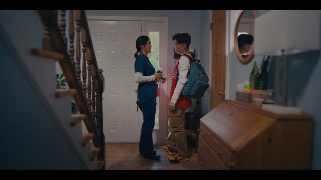Nike Sneakers and JanSport Backpack of Bloom Li in Chang Can Dunk (2023) (Image 1)