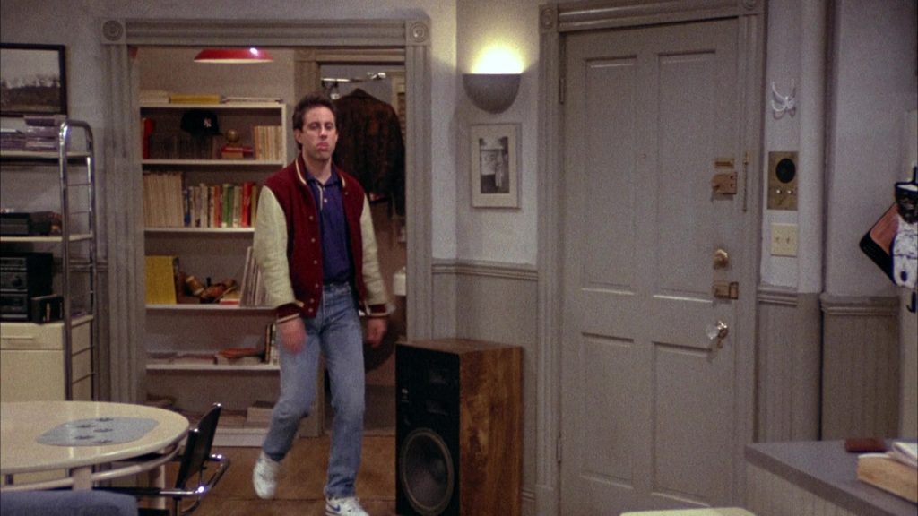 Nike Sneakers with Blue Logo Worn by Jerry Seinfeld in Seinfeld Season 2 Episode 3 “The Jacket” (1991) (Image 1)