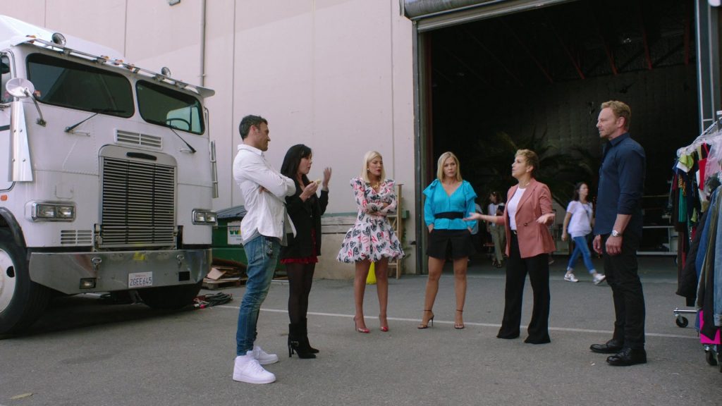 Nike White High Top Sneakers in BH90210 – Season 1, Episode 5, “Picture's Up” (2019) (Image 1)