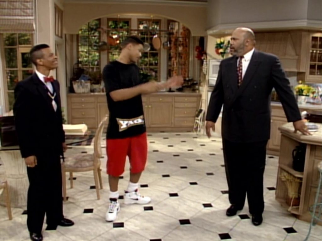 Nike White Shoes of Will Smith in The Fresh Prince of Bel-Air S03E15 “Robbing the Banks” (1993) (Image 1)