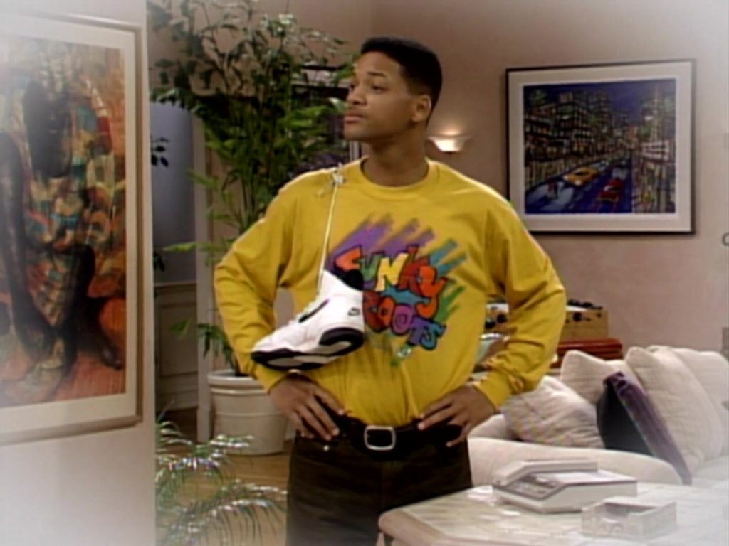 Nike White Sneakers of Will Smith in The Fresh Prince of Bel-Air S03E16 “Bundle of Joy” (1993) (Image 1)