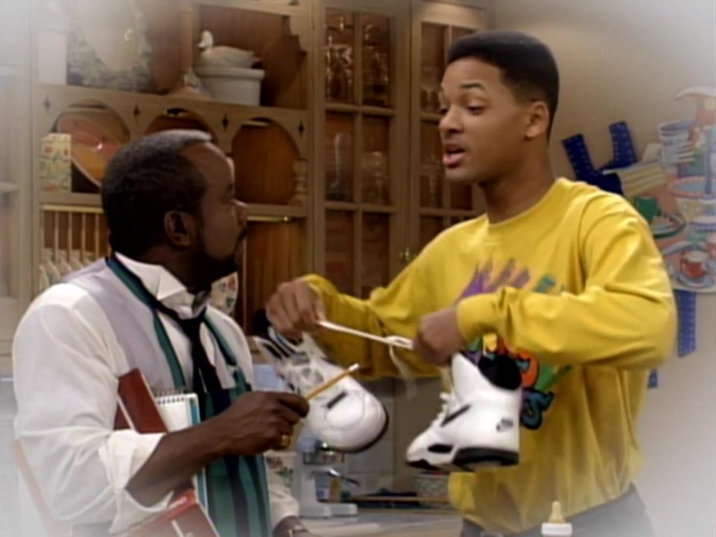 Nike White Sneakers of Will Smith in The Fresh Prince of Bel-Air S03E16 “Bundle of Joy” (1993) (Image 2)