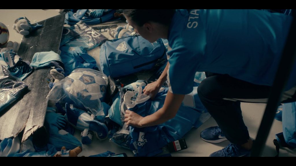 Nike Women's Blue Trainers in Warrior Nun S01E02 “Proverbs 31 -25” (2020) (Image 1)