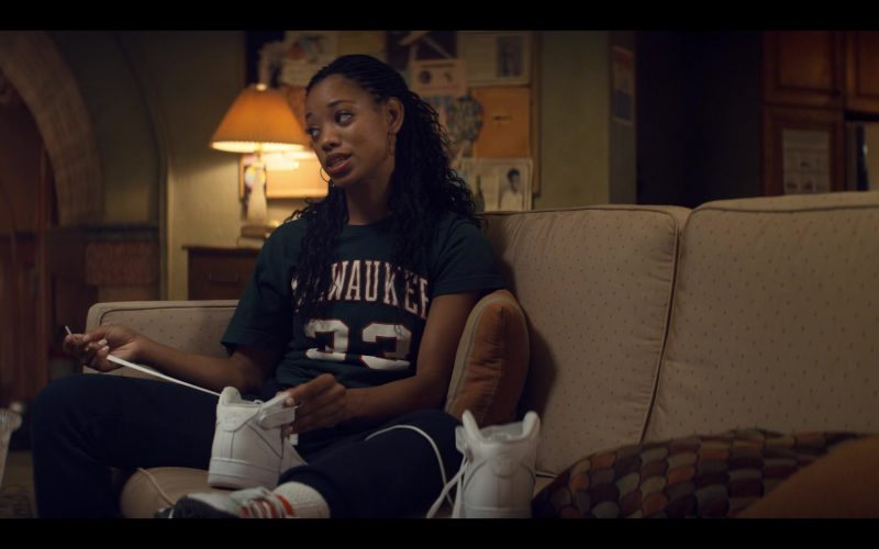 Nike Women's Hi-Top White Sneakers of Kylie Jefferson as Neveah in Tiny Pretty Things S01E06 “Joie de Vivre” (2020) (Image 1)