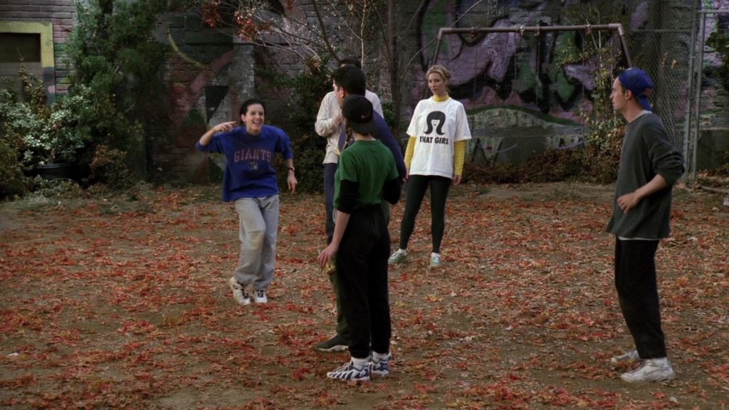Nike Women's Sneakers and Cap Worn by Jennifer Aniston (Rachel Green) in Friends Season 3 Episode 9 “The One with the Football” (1996) (Image 1)
