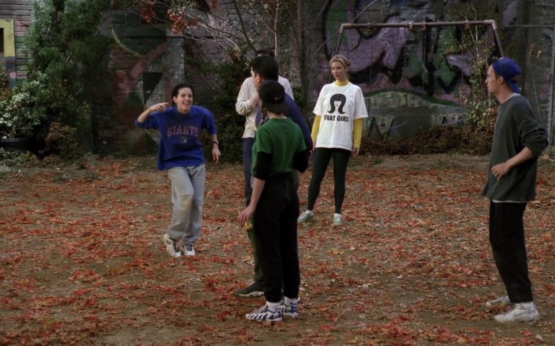 Nike Women's Sneakers and Cap Worn by Jennifer Aniston (Rachel Green) in Friends Season 3 Episode 9 “The One with the Football” (1996) (Image 1)
