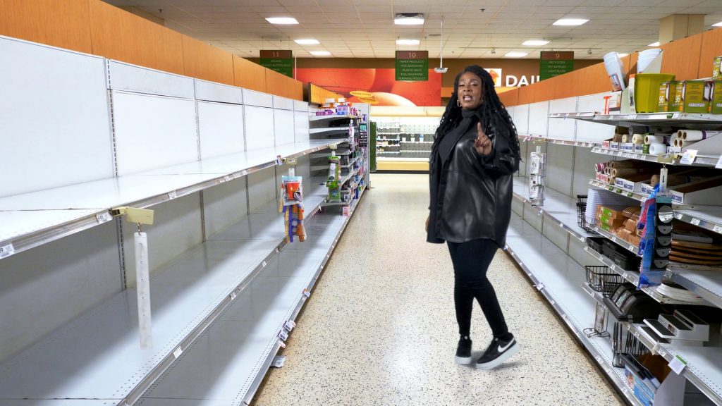 Nike Women's Sneakers in A Black Lady Sketch Show S04E06 “Check Yo' Slack Every 5 to Stay Alive” (2023) (Image 1)