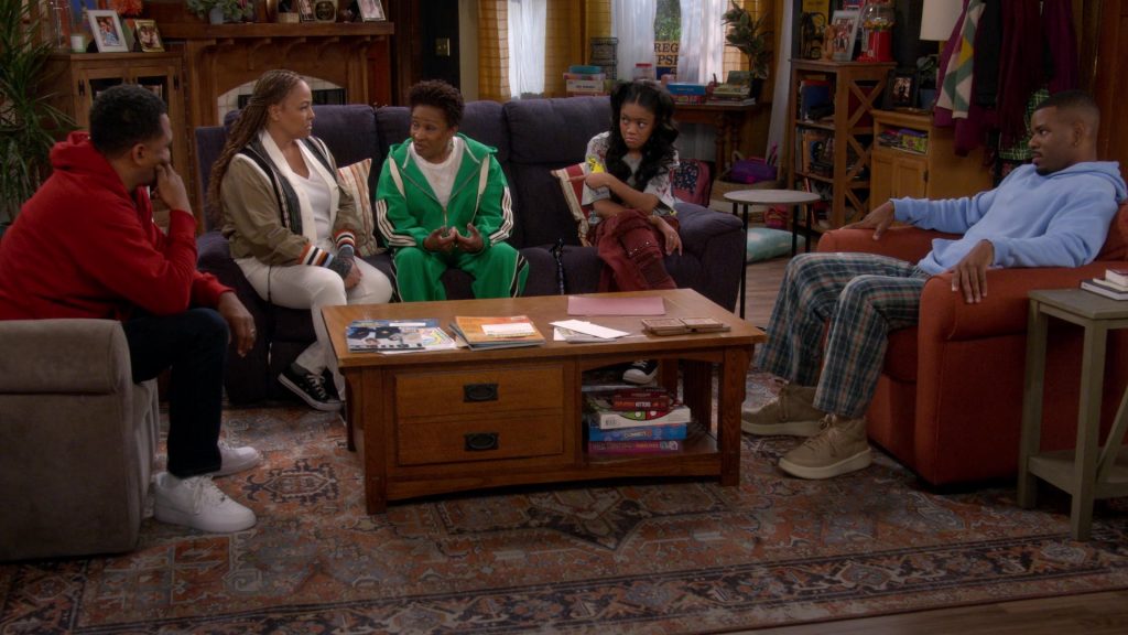 Nike and Converse Shoes in The Upshaws S07E01 “The Black-Lash” (2026) (Image 4)